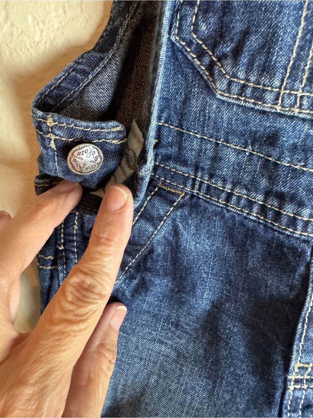 OshKosh B'gosh Indigo Denim Short Overalls for Kids 12M - Picture 9 of 15